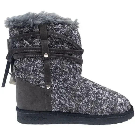 MUK LUKS Heather Gray Camila Water Resistant Ankle Booties Women's Size 7 - Picture 3 of 6